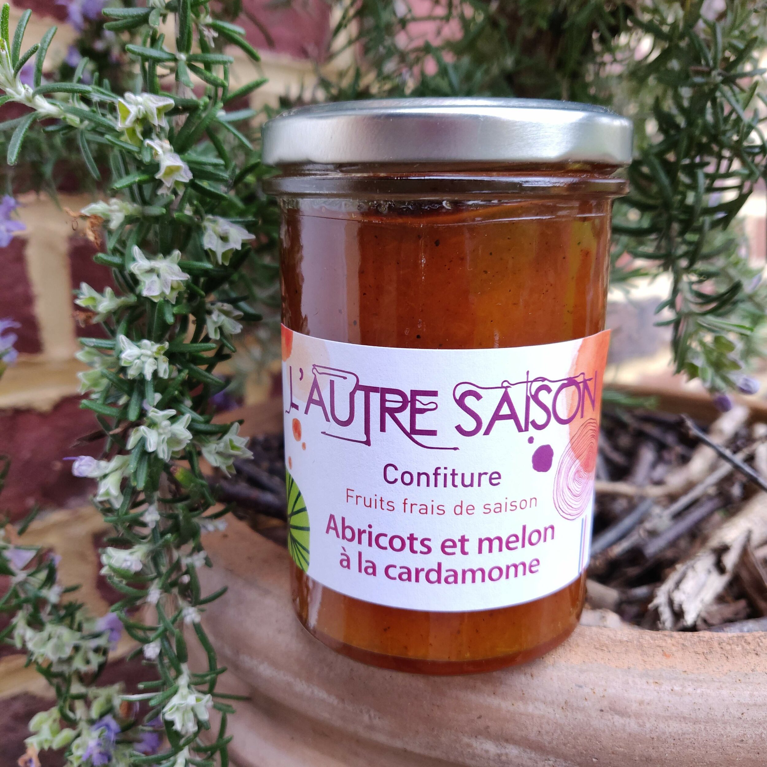 Confiture Extra d'abricots et melon à la cardamome