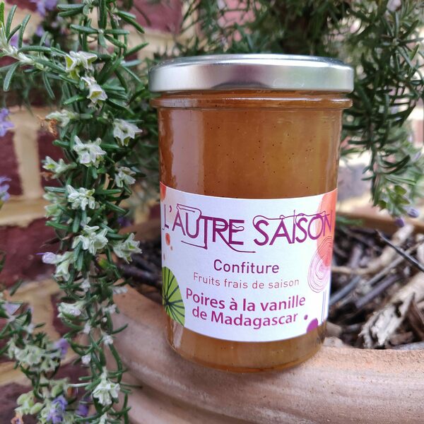 Confiture artisanale Extra de poires à la vanille de Madagascar