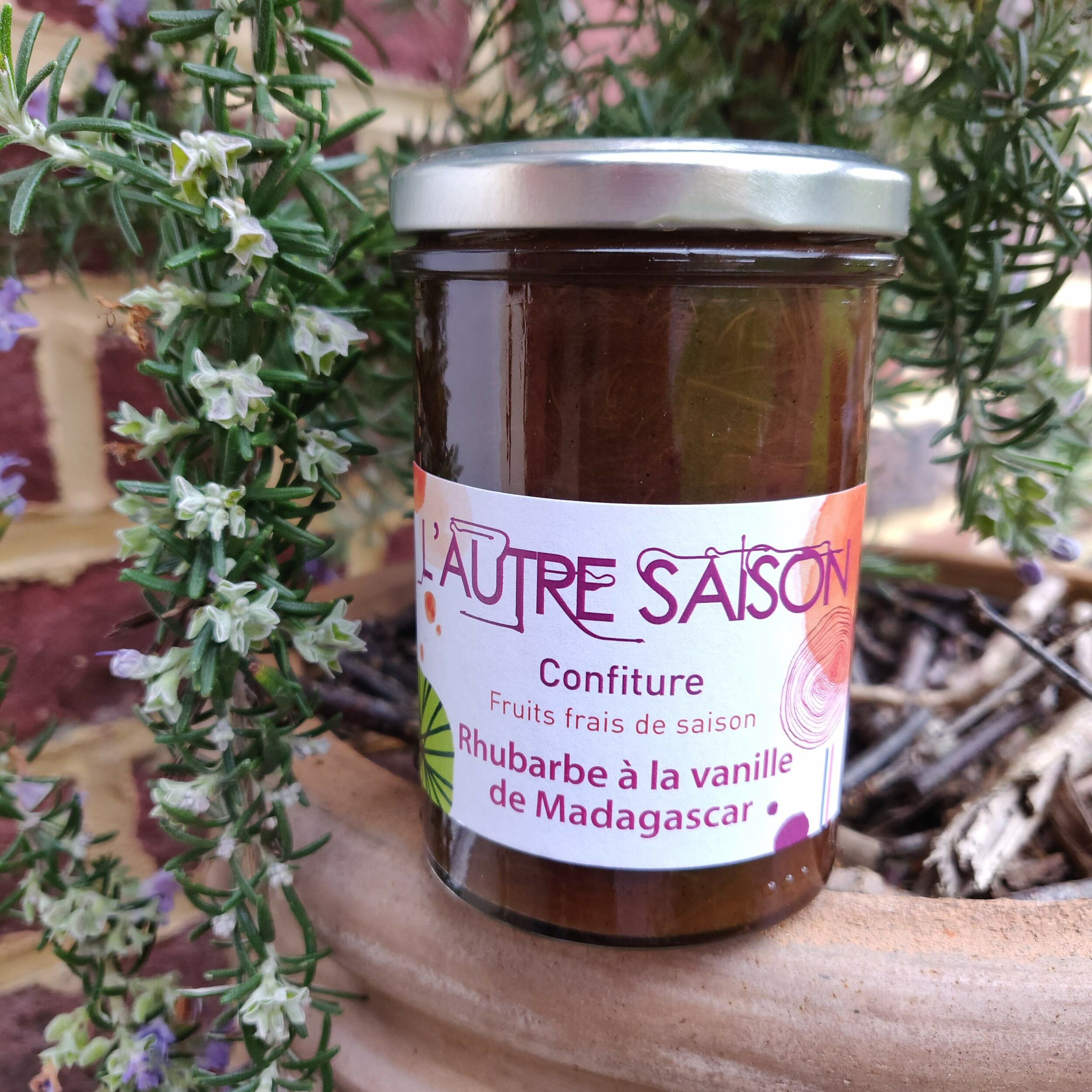 Confiture artisanale Extra de rhubarbe à la vanille de Madagascar